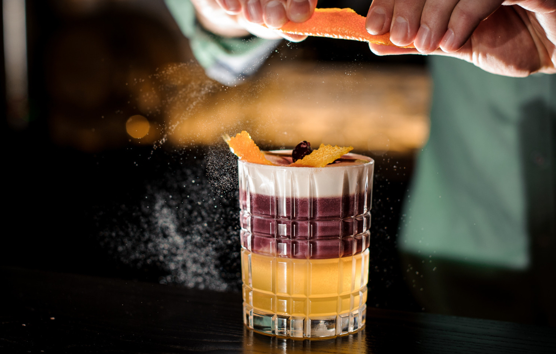 Cocktail de Bourbon New York Sour Clarificado Chefeel.com