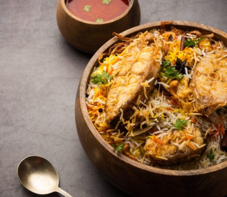 Arroz con Pescado Biryani y Salsa Agridulce Espinaler de Pimientos de Piquillo