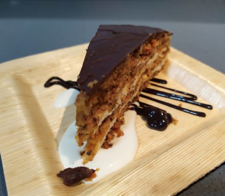 Tarta de Zanahoria con Crema Mascarpone entre Caramelo y Chocolate salados