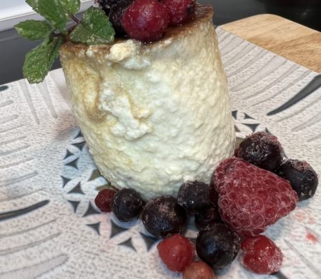 Flan de Queso Fresco y Miel de Caña