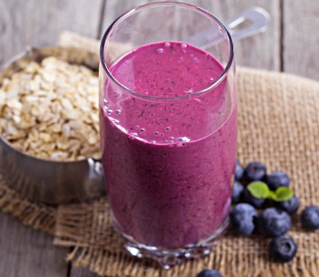Batido de Avena, Picotas y Arándanos
