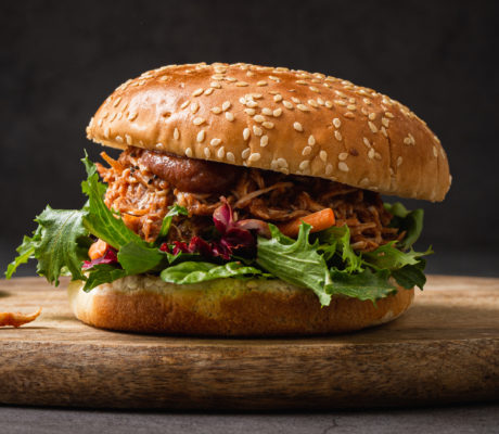 Hamburguesa Pullet Pork en BBQ Cerveza Negra