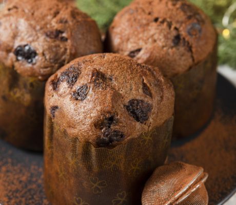 Pannetones de Cacao y Nutella con Frutos Rojos