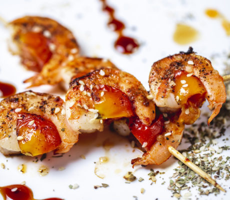 Brochetas de Langostinos Marinados