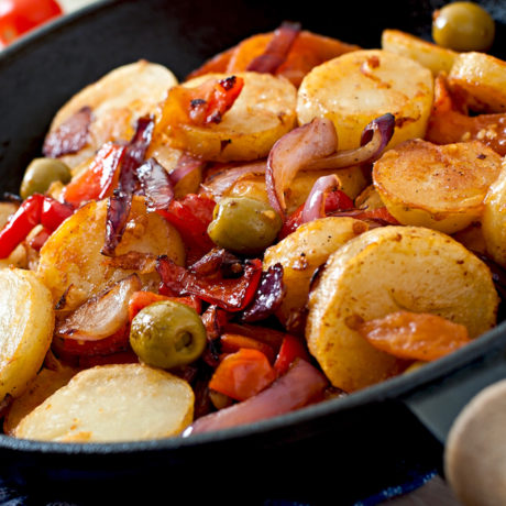 Patatas al horno con Verduras