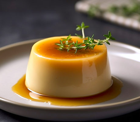 Flan de Vainilla, Limón y Tomillo