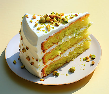 Pastel de Pistacho con Crema de Queso de Lima y Vainilla