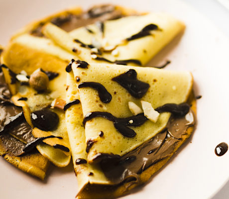 Crepes de Plátano con Crema de Cacao y Cacahuete
