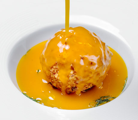 Albóndiga de Pato con Salsa de Naranja al Curry