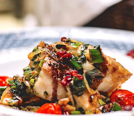 Pescado a la Parrilla con Verduras estilo Oriental