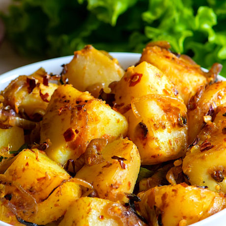 Patatas en Vinagreta de Ajillo al Curry