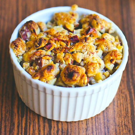 Crumble de Manzanas y Foie con Cebollas confitadas