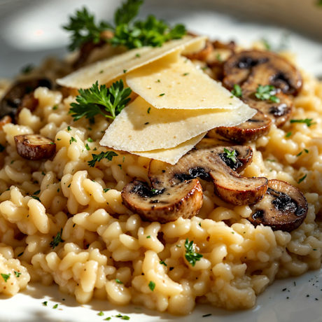 Arroz Cremoso Ahumado y Trufado con Fungi al Parmesano