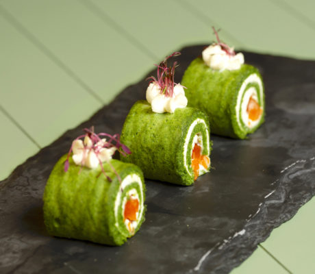 Roulade Verde de Salmón y Quesos
