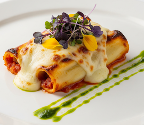 Canelones Rellenos Gourmet Gratinados con Bechamel Trufada