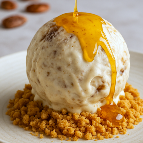 Helado de Mascarpone Cremoso con Nueces Caramelizadas