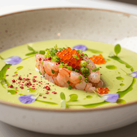 Gazpacho Verde con Gamba Roja