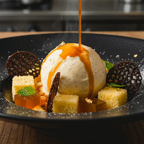 Café Affogato en Plato