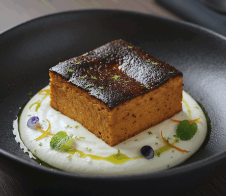 Cheesecake de Calabaza Asada con Yogur Cremoso de Coco