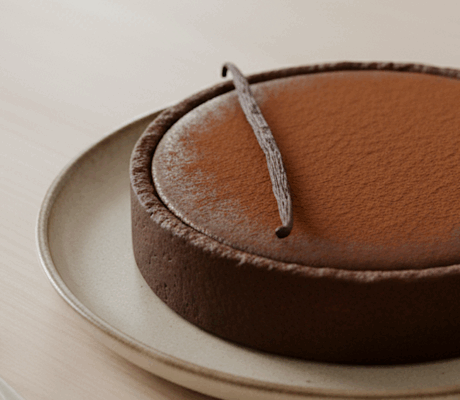 Cacao y Crema de Chocolate en Tartaleta