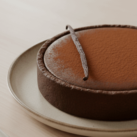 Cacao y Crema de Chocolate en Tartaleta