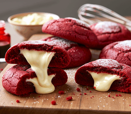 Galletas Red Velvet Rellenas de Chocolate blanco