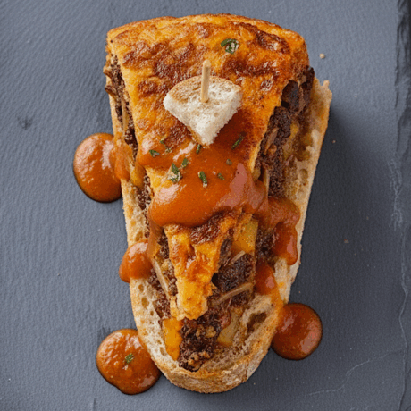 Tortilla de Patata con Cebolla y Morcillas