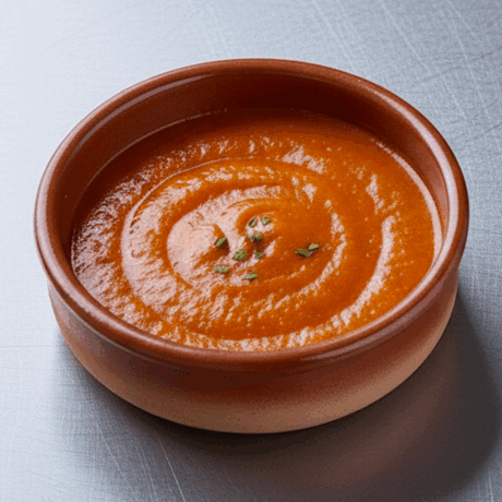 Salsa Brava con Caldo de Berenjena