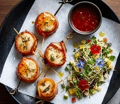 Brochetas de Vieiras con Bacon