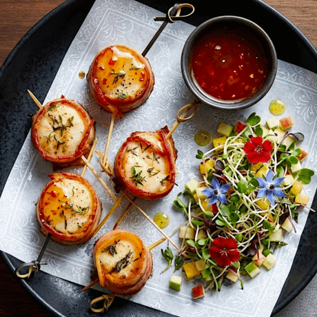 Brochetas de Vieiras con Bacon