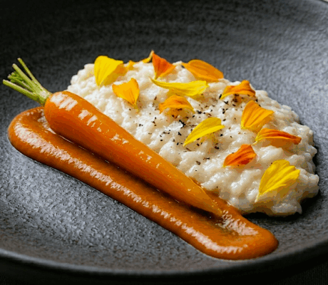 Arroz de Leches Cabra y Oveja con Zanahoria Infusionada