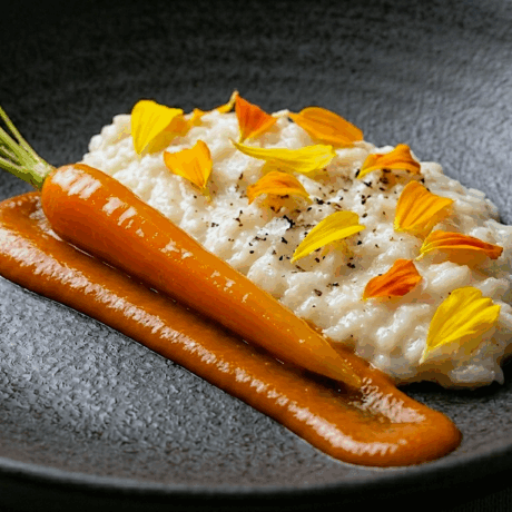 Arroz de Leches Cabra y Oveja con Zanahoria Infusionada