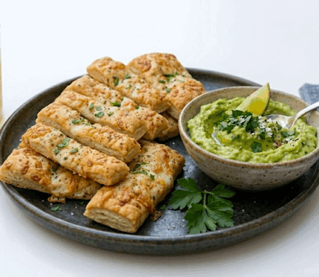 Panecillos de Quesos con Salsa de Aguacate