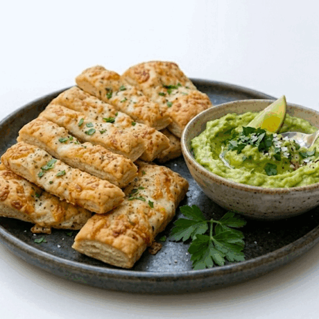 Panecillos de Quesos con Salsa de Aguacate