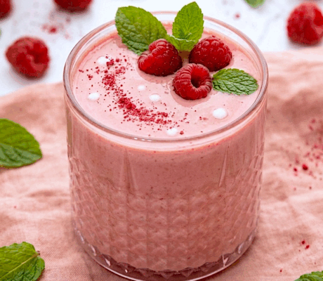 Batido Cremoso de Frambuesa, Coco y Vainilla