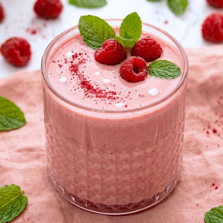 Batido Cremoso de Frambuesa, Coco y Vainilla