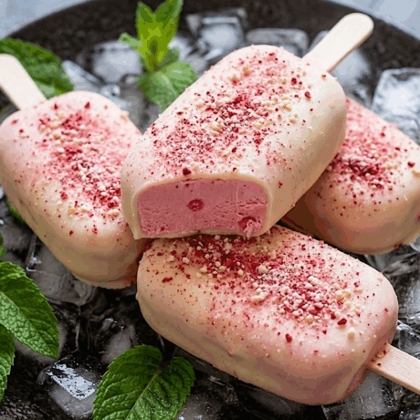 Helado de Piruleta y Chocolate Blanco