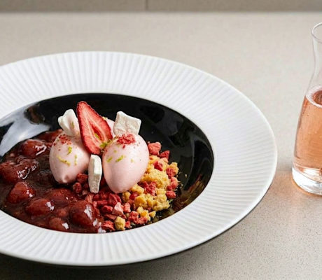 Fresas con Champagne Rosé