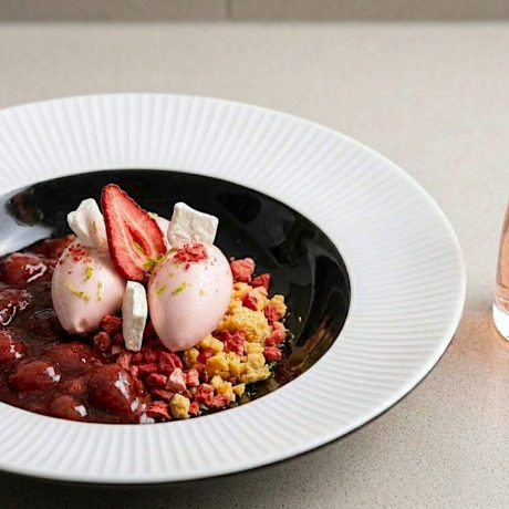 Fresas con Champagne Rosé