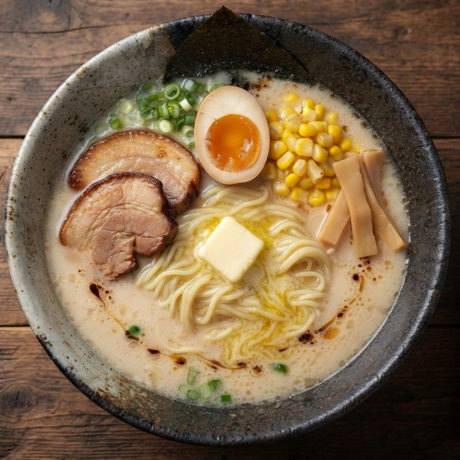Ramen Tonkotsu-Shoyu W-Soup con Mantequilla estilo Sapporo