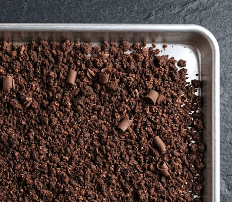 Crumble de Cacao con Canela y Café